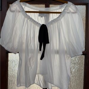 Reformation Blouse with Black Bow
